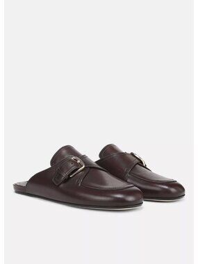 New Vince Minetta Leather Loafer Mule Chili Brown Sz 6.5